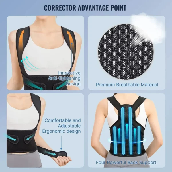 Premium Posture Corrector – Adjustable Spinal Brace for Men & Women