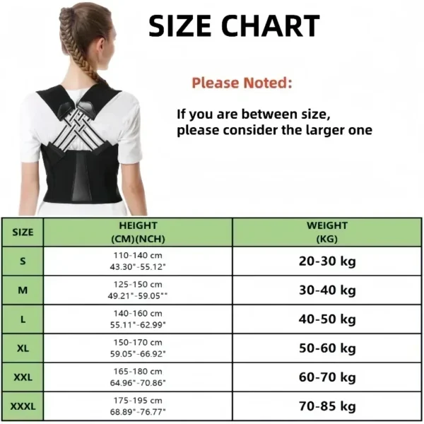 Posture Back Brace Adjustable Back Support Strap to Prevent Spinal Distortion and Hunchback for Men Women corrector de postura